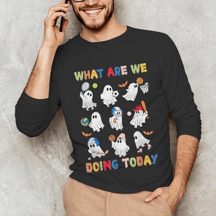 What Are We Doing Today Ghost PE Teacher Team Halloween Unisex Long Sleeve T-Shirt, funny gift What Are We Doing Today Ghost PE Teacher Team Halloween Unisex Long Sleeve T-Shirt, funny gift