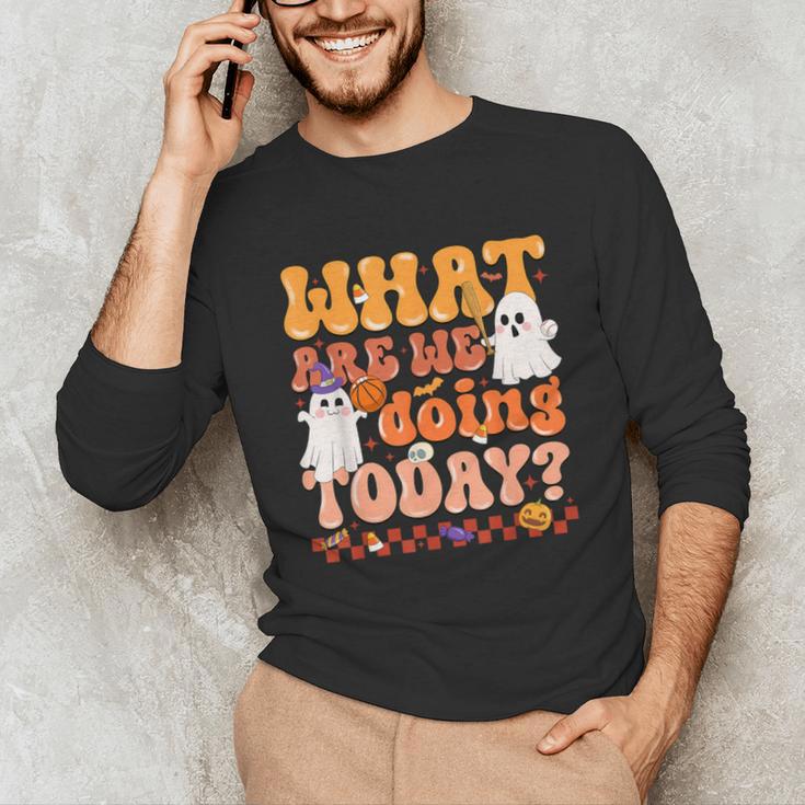 What Are We Doing Today Halloween PE Spooky Teacher Unisex Long Sleeve T-Shirt, funny gift What Are We Doing Today Halloween PE Spooky Teacher Unisex Long Sleeve T-Shirt, funny gift