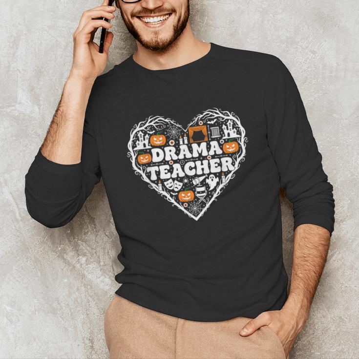 Drama Teacher Heart Pumpkin Ghost Halloween Kids Unisex Long Sleeve T-Shirt, funny gift