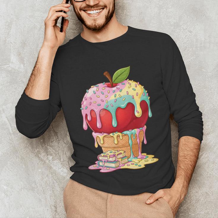 Dripping Apple Ice Cream Cone Cute Teacher Appreciation Unisex Long Sleeve T-Shirt, funny gift Dripping Apple Ice Cream Cone Cute Teacher Appreciation Unisex Long Sleeve T-Shirt, funny gift