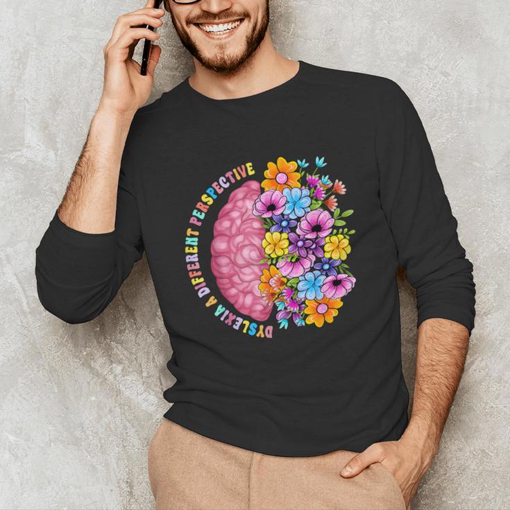 Dyslexia Different Perspective Reading Brain Floral Teacher Unisex Long Sleeve T-Shirt, funny gift Dyslexia Different Perspective Reading Brain Floral Teacher Unisex Long Sleeve T-Shirt, funny gift