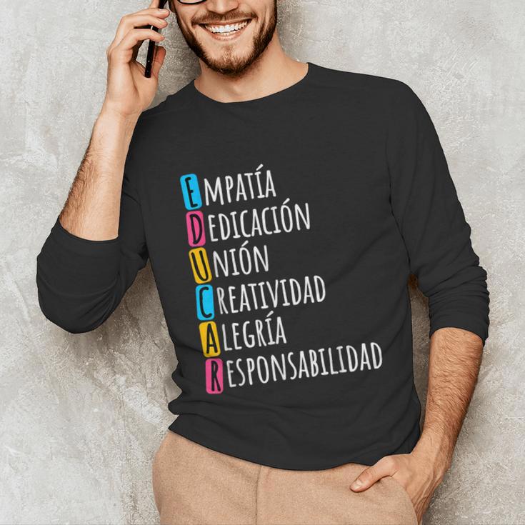 Educar Bilingual Spanish Teacher Unisex Long Sleeve T-Shirt, funny gift Educar Bilingual Spanish Teacher Unisex Long Sleeve T-Shirt, funny gift