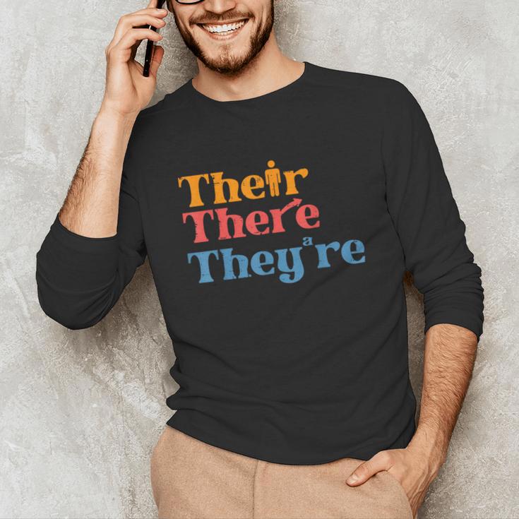 English Teacher Their There Theyre Grammar Men Women Unisex Long Sleeve T-Shirt, funny gift