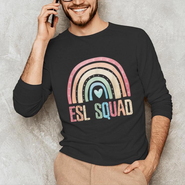 ESL Squad Teacher Crew Team Back To School English Rainbow Unisex Long Sleeve T-Shirt, funny gift