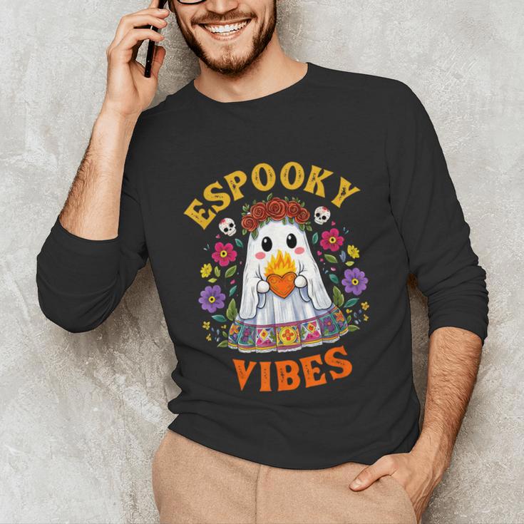 Espooky Vibes Spanish Mexican Halloween Ghost Teachers Unisex Long Sleeve T-Shirt, funny gift Espooky Vibes Spanish Mexican Halloween Ghost Teachers Unisex Long Sleeve T-Shirt, funny gift