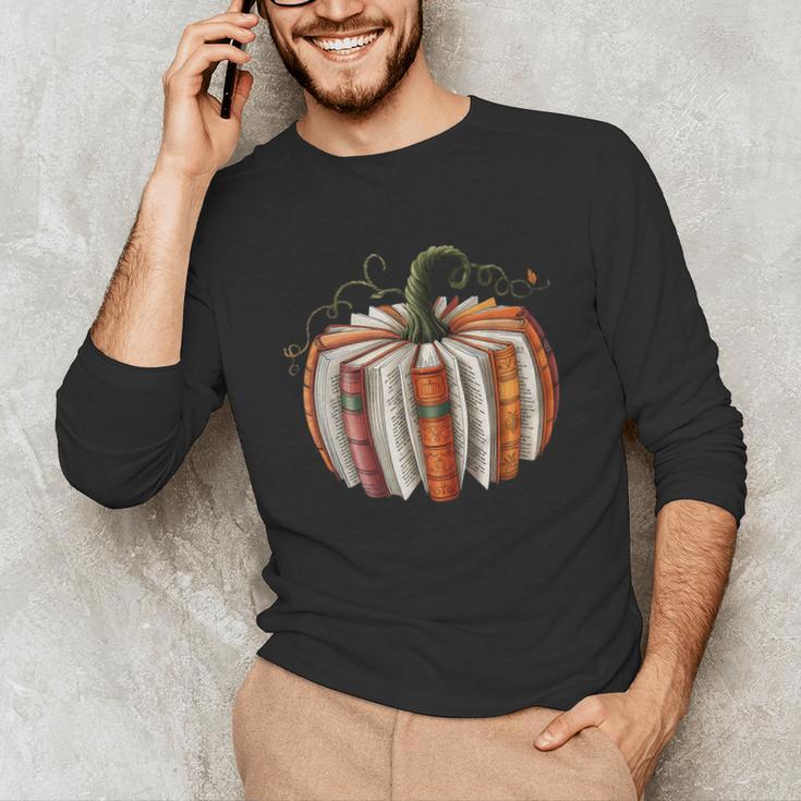 Fall Book Pumpkin Retro Reading Halloween Teacher Librarian Unisex Long Sleeve T-Shirt, funny gift Fall Book Pumpkin Retro Reading Halloween Teacher Librarian Unisex Long Sleeve T-Shirt, funny gift