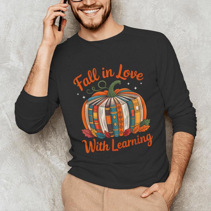 Fall In Love With Learning Book Lover Autumn Pumpkin Teacher Unisex Long Sleeve T-Shirt, funny gift Fall In Love With Learning Book Lover Autumn Pumpkin Teacher Unisex Long Sleeve T-Shirt, funny gift