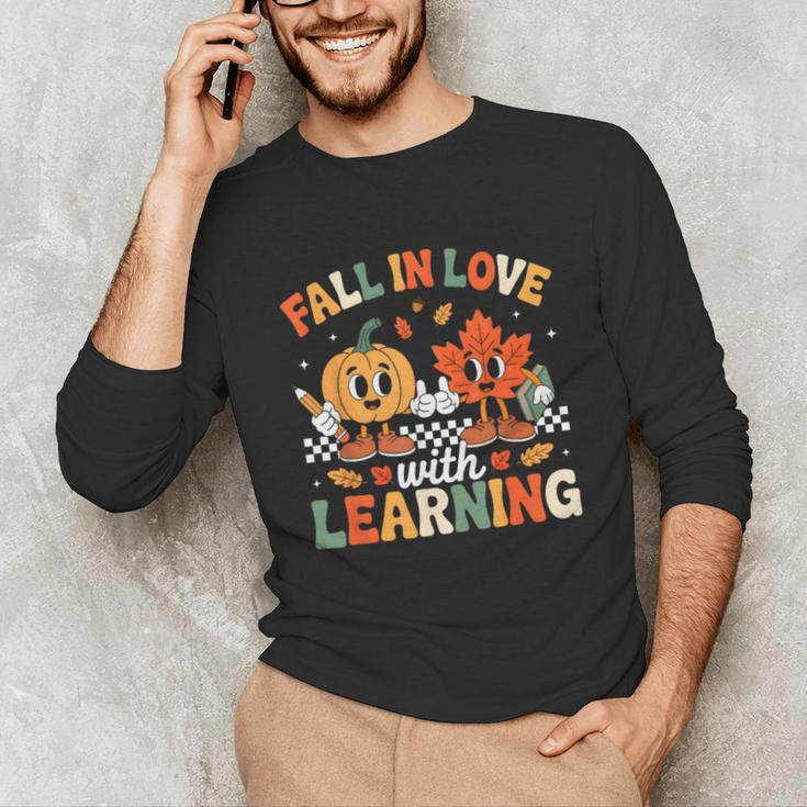 Fall In Love With Learning Shirt Autumn Thanksgiving Teacher Unisex Long Sleeve T-Shirt, funny gift Fall In Love With Learning Shirt Autumn Thanksgiving Teacher Unisex Long Sleeve T-Shirt, funny gift