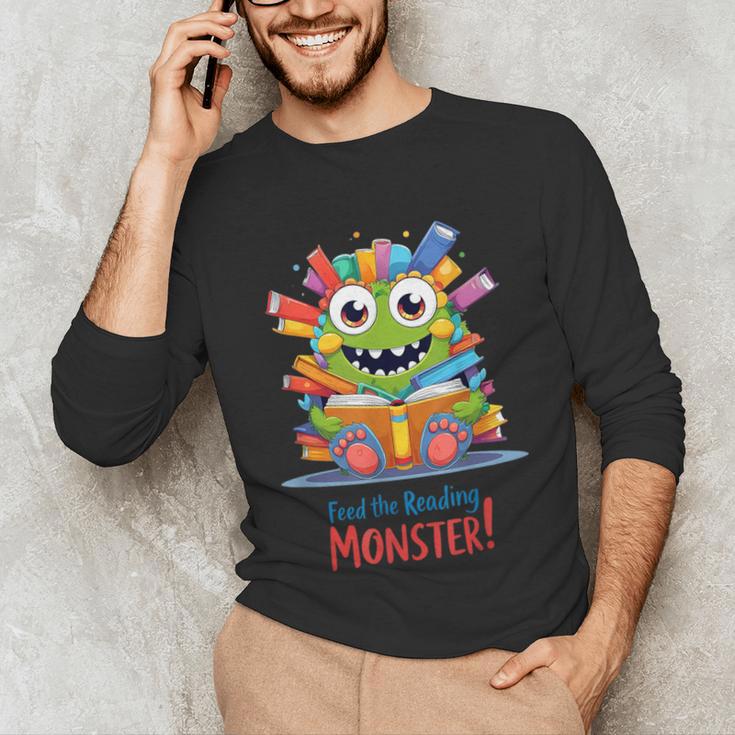 Feed The Reading Monster Halloween Teacher Unisex Long Sleeve T-Shirt, funny gift Feed The Reading Monster Halloween Teacher Unisex Long Sleeve T-Shirt, funny gift