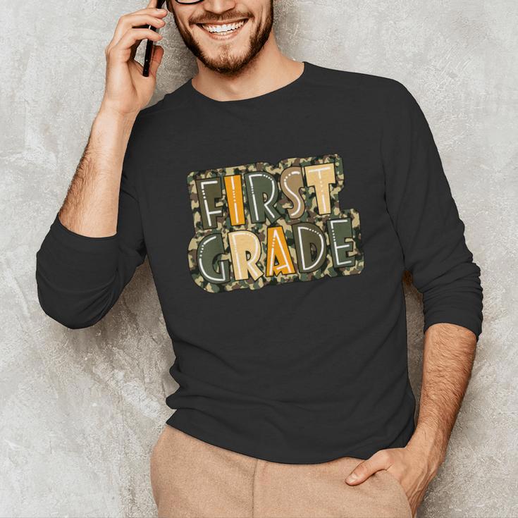 First 1St Grade Camo Camouflage Boy Teacher Back To School Unisex Long Sleeve T-Shirt, funny gift First 1St Grade Camo Camouflage Boy Teacher Back To School Unisex Long Sleeve T-Shirt, funny gift