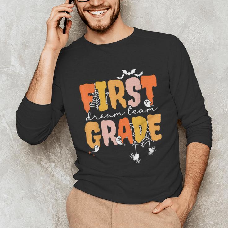 First Grade Dream Retro Team Fall Halloween Spooky Teachers Unisex Long Sleeve T-Shirt, funny gift First Grade Dream Retro Team Fall Halloween Spooky Teachers Unisex Long Sleeve T-Shirt, funny gift