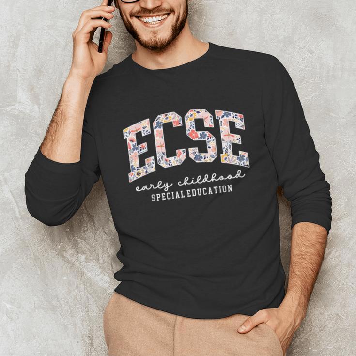Floral ECSE Early Childhood Special Education SPED Teacher Unisex Long Sleeve T-Shirt, funny gift