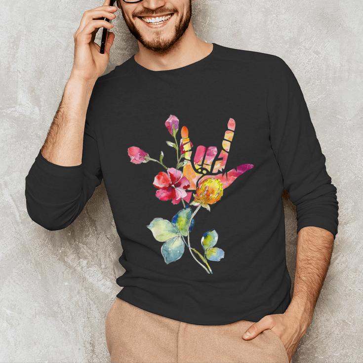 Flower American Sign Language ASL Teacher Teaching Deaf Unisex Long Sleeve T-Shirt, funny gift Flower American Sign Language ASL Teacher Teaching Deaf Unisex Long Sleeve T-Shirt, funny gift