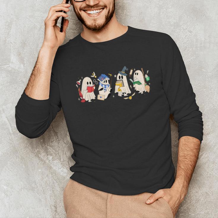 Ghost Book Reading Books Lover Teacher Happy Halloween Unisex Long Sleeve T-Shirt, funny gift Ghost Book Reading Books Lover Teacher Happy Halloween Unisex Long Sleeve T-Shirt, funny gift