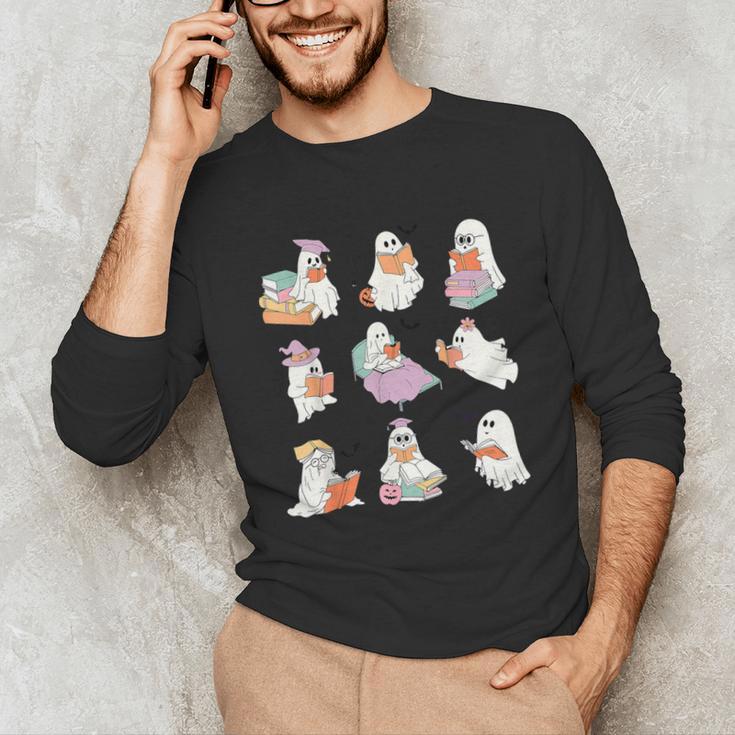 Ghost Book Reading Halloween Books Lover Teacher Kids Unisex Long Sleeve T-Shirt, funny gift Ghost Book Reading Halloween Books Lover Teacher Kids Unisex Long Sleeve T-Shirt, funny gift