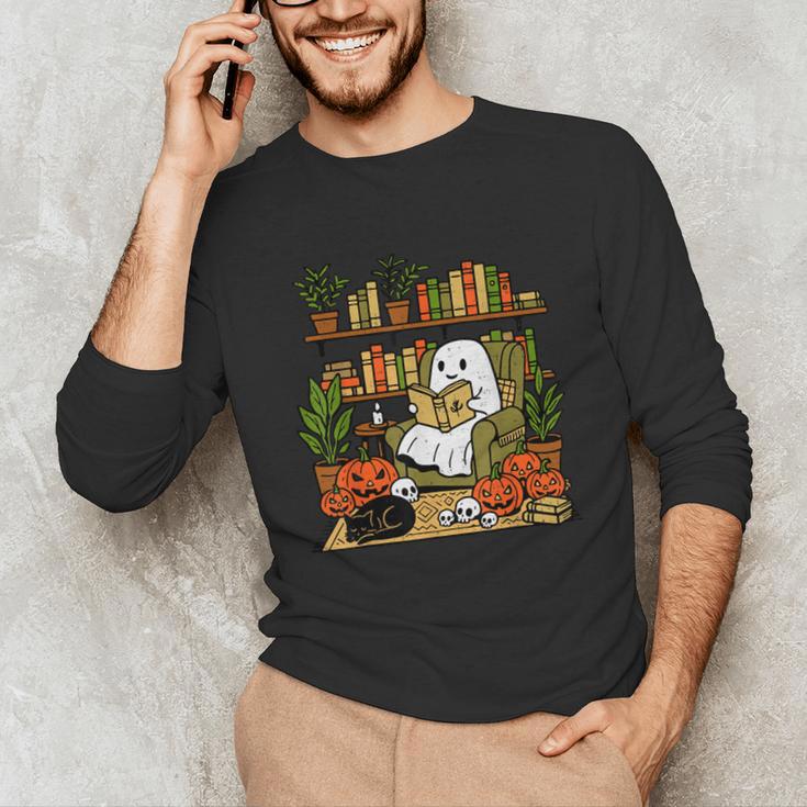 Ghost Library Reading Books Halloween Librarian Teacher Unisex Long Sleeve T-Shirt, funny gift Ghost Library Reading Books Halloween Librarian Teacher Unisex Long Sleeve T-Shirt, funny gift