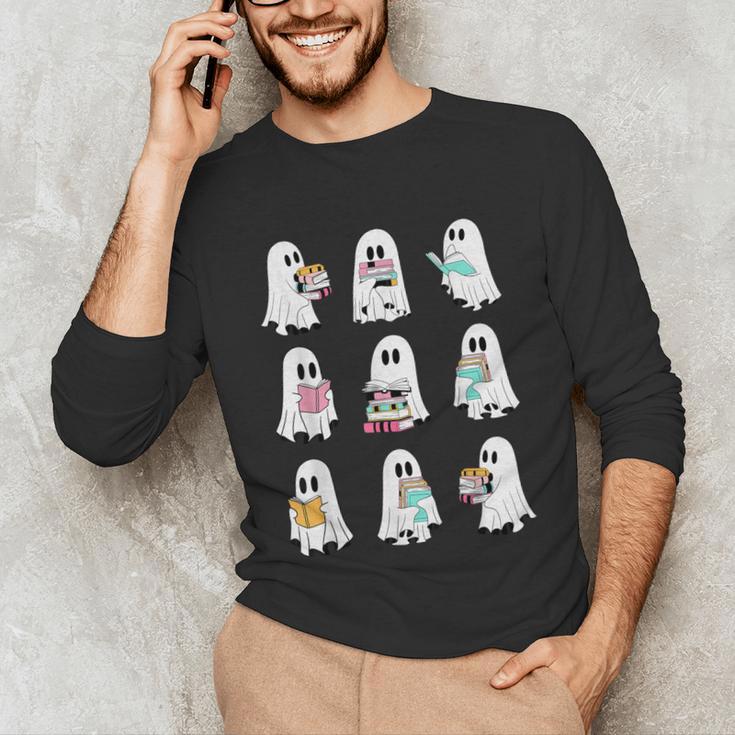 Ghost Reading Books Spooky Librarian Teacher Women Unisex Long Sleeve T-Shirt, funny gift Ghost Reading Books Spooky Librarian Teacher Women Unisex Long Sleeve T-Shirt, funny gift