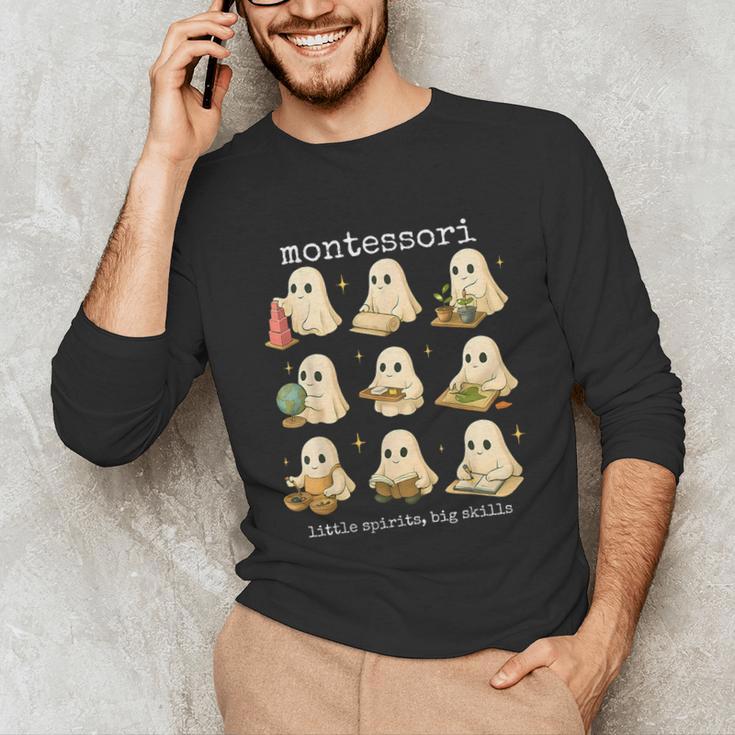 Ghosts Halloween Montessori Teacher Educator Costume Unisex Long Sleeve T-Shirt, funny gift Ghosts Halloween Montessori Teacher Educator Costume Unisex Long Sleeve T-Shirt, funny gift