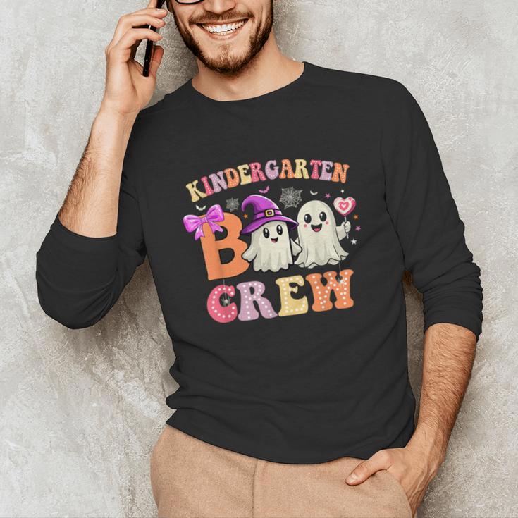Groovy Kindergarten Boo Crew Kinder Halloween Teacher Kids Unisex Long Sleeve T-Shirt, funny gift Groovy Kindergarten Boo Crew Kinder Halloween Teacher Kids Unisex Long Sleeve T-Shirt, funny gift