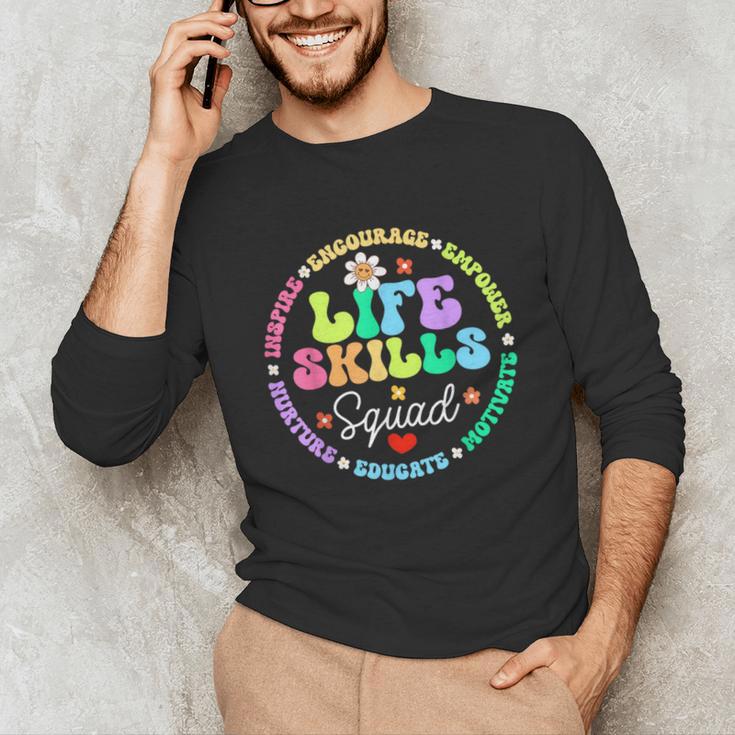 Groovy Life Skills Squad Teacher Special Ed SPED Team Crew Unisex Long Sleeve T-Shirt, funny gift Groovy Life Skills Squad Teacher Special Ed SPED Team Crew Unisex Long Sleeve T-Shirt, funny gift
