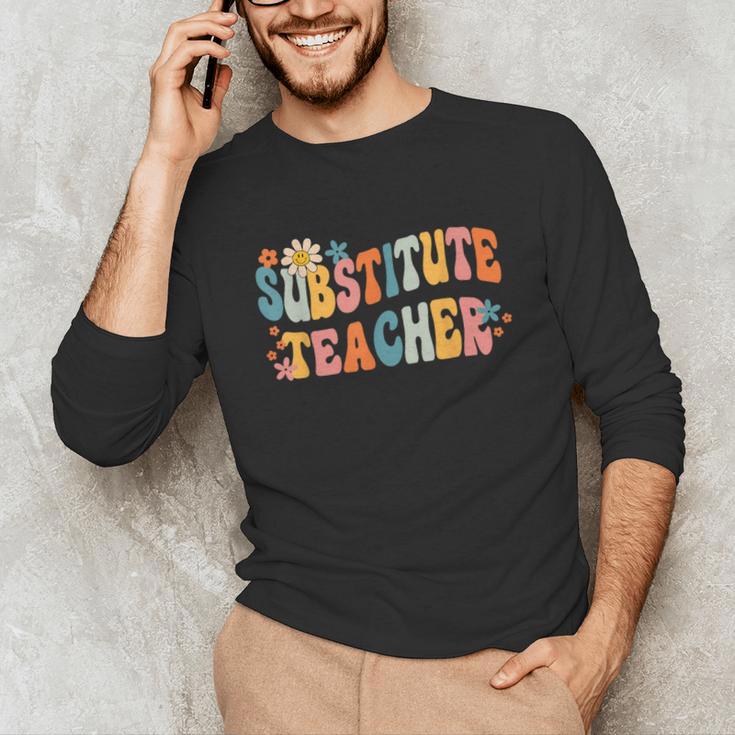 Groovy Substitute Teacher Retro Teacher Back To School Unisex Long Sleeve T-Shirt, funny gift Groovy Substitute Teacher Retro Teacher Back To School Unisex Long Sleeve T-Shirt, funny gift