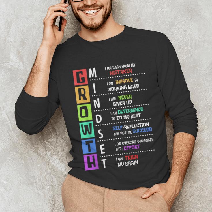 Growth Mindset Positive Motivational Classroom Teacher Learn Unisex Long Sleeve T-Shirt, funny gift Growth Mindset Positive Motivational Classroom Teacher Learn Unisex Long Sleeve T-Shirt, funny gift