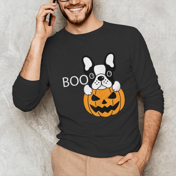 The Halloween Boston Terrier Unisex Long Sleeve T-Shirt, funny gift