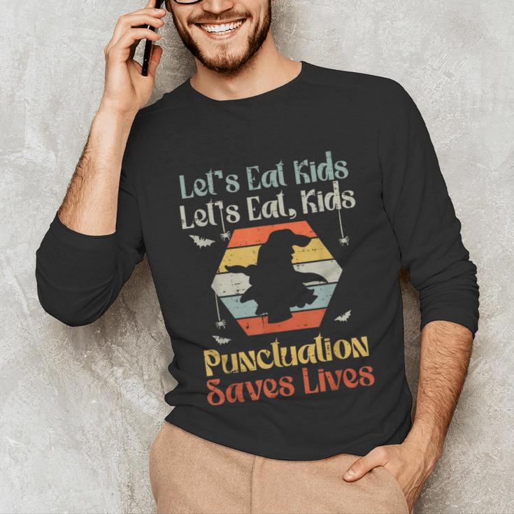 Halloween Lets Eat Kids English Teacher Costume Women Unisex Long Sleeve T-Shirt, funny gift