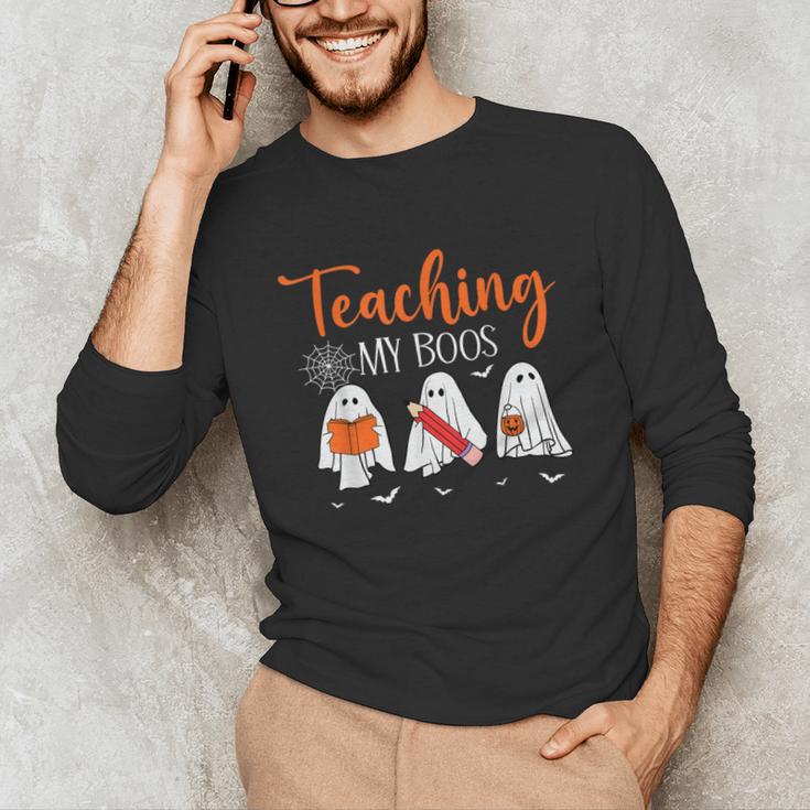 Halloween Ghost Teachers Teaching My Boos Costume Women Men Unisex Long Sleeve T-Shirt, funny gift Halloween Ghost Teachers Teaching My Boos Costume Women Men Unisex Long Sleeve T-Shirt, funny gift