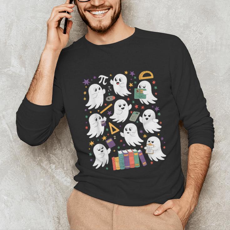 Halloween Math Teacher Ghost Math Teacher Spooky Halloween Unisex Long Sleeve T-Shirt, funny gift
