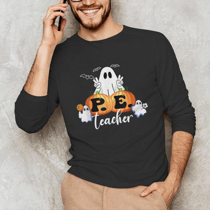Halloween PE Teacher Ghosts Pumpkins Sports Lover Unisex Long Sleeve T-Shirt, funny gift Halloween PE Teacher Ghosts Pumpkins Sports Lover Unisex Long Sleeve T-Shirt, funny gift