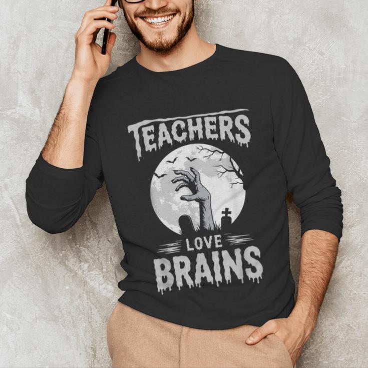 Halloween Teacher Tshirts Zombie Teachers Love Brains Unisex Long Sleeve T-Shirt, funny gift Halloween Teacher Tshirts Zombie Teachers Love Brains Unisex Long Sleeve T-Shirt, funny gift