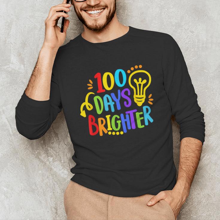 Happy 100th Day Of School 100 Days Brighter Girls Teacher Unisex Long Sleeve T-Shirt, funny gift Happy 100th Day Of School 100 Days Brighter Girls Teacher Unisex Long Sleeve T-Shirt, funny gift