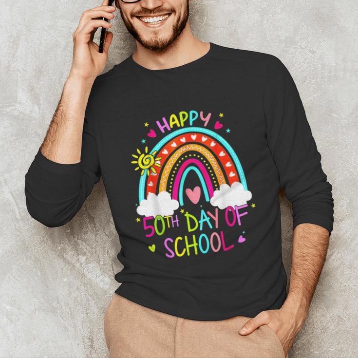 Happy 50th Days Of School Rainbow Teacher 50 Days Smarter Unisex Long Sleeve T-Shirt, funny gift Happy 50th Days Of School Rainbow Teacher 50 Days Smarter Unisex Long Sleeve T-Shirt, funny gift
