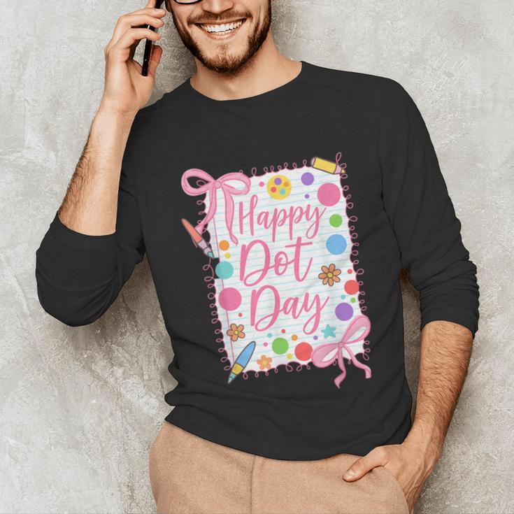 Happy Dot Day Bow Coquette For Teacher Girls Unisex Long Sleeve T-Shirt, funny gift