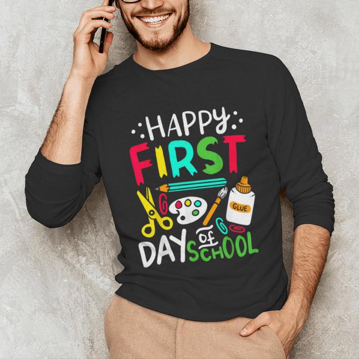 Happy First Day Of School Teacher Back To School Student Unisex Long Sleeve T-Shirt, funny gift Happy First Day Of School Teacher Back To School Student Unisex Long Sleeve T-Shirt, funny gift