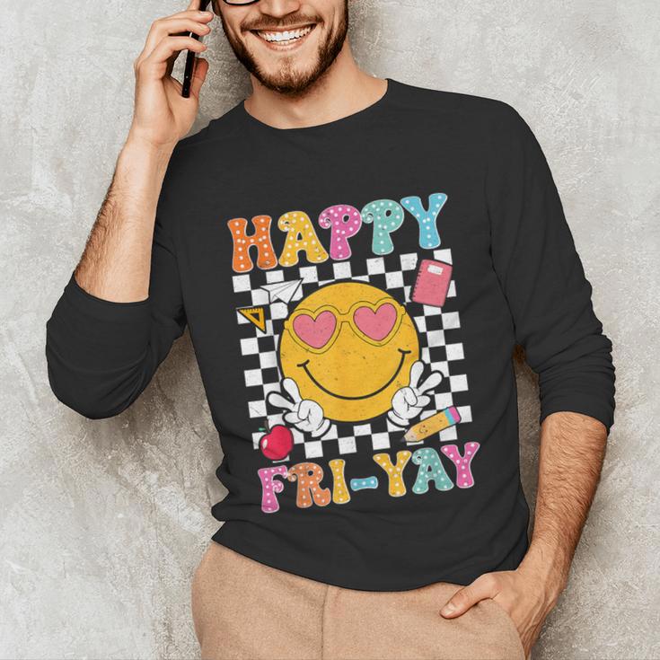 Happy Fri-Yay Groovy Teacher Friday Weekend Fri Yay Unisex Long Sleeve T-Shirt, funny gift Happy Fri-Yay Groovy Teacher Friday Weekend Fri Yay Unisex Long Sleeve T-Shirt, funny gift
