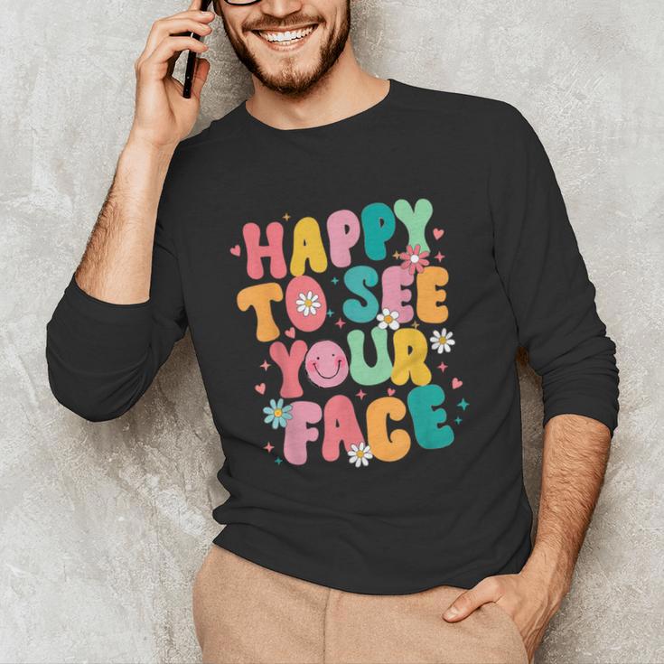 Happy To See Your Face Teacher Disco Ball Back To School Unisex Long Sleeve T-Shirt, funny gift Happy To See Your Face Teacher Disco Ball Back To School Unisex Long Sleeve T-Shirt, funny gift