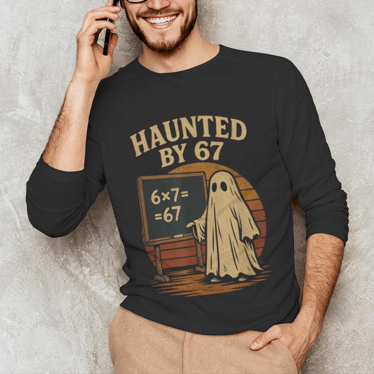 Haunted By 67 Ghost Math Joke Student Halloween Nerd Teacher Unisex Long Sleeve T-Shirt, funny gift Haunted By 67 Ghost Math Joke Student Halloween Nerd Teacher Unisex Long Sleeve T-Shirt, funny gift