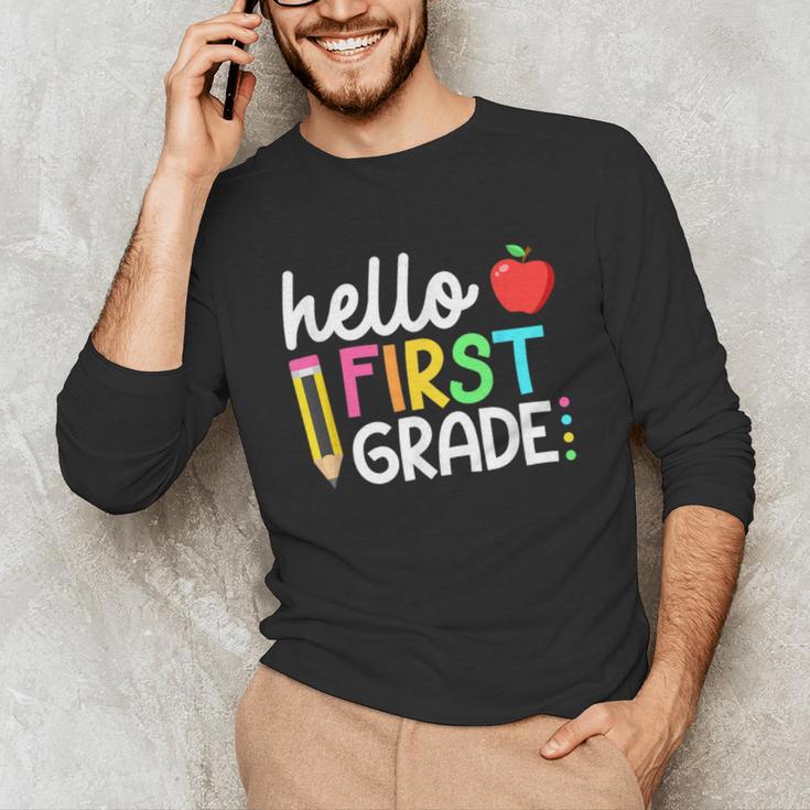 Hello First Grade Team 1st Grade Back To School Teacher Kids Unisex Long Sleeve T-Shirt, funny gift Hello First Grade Team 1st Grade Back To School Teacher Kids Unisex Long Sleeve T-Shirt, funny gift