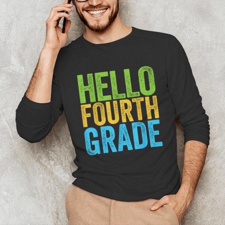 Hello Fourth Grade Shirt 4th Grade Boy Girl Student Teacher Unisex Long Sleeve T-Shirt, funny gift Hello Fourth Grade Shirt 4th Grade Boy Girl Student Teacher Unisex Long Sleeve T-Shirt, funny gift