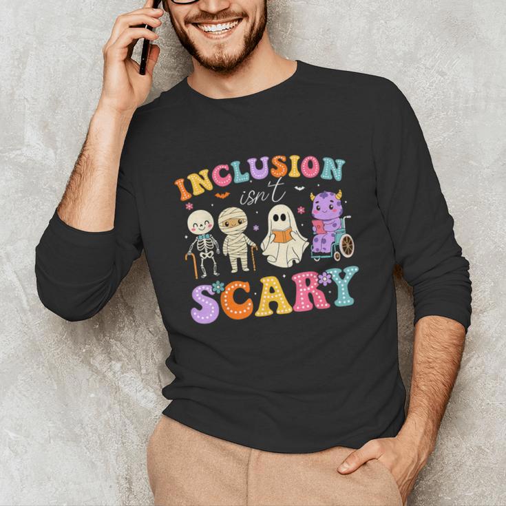Inclusion Isn't Scary Ghost Halloween SLP Sped Teacher Unisex Long Sleeve T-Shirt, funny gift Inclusion Isn't Scary Ghost Halloween SLP Sped Teacher Unisex Long Sleeve T-Shirt, funny gift