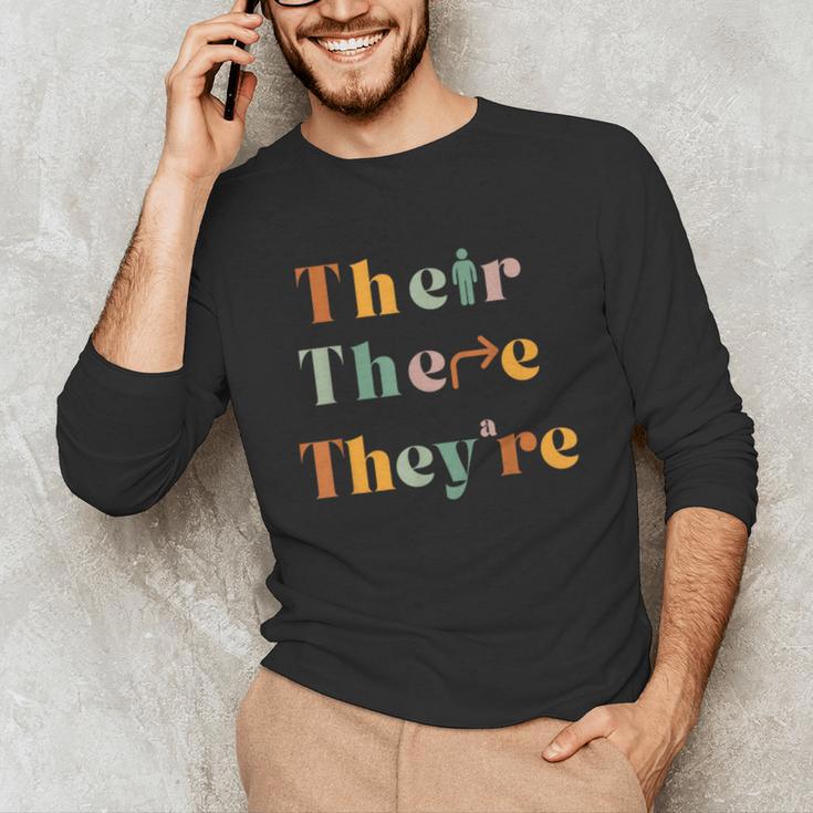 Their There They'Re English Teacher Gramma Police Joke Unisex Long Sleeve T-Shirt, funny gift Their There They'Re English Teacher Gramma Police Joke Unisex Long Sleeve T-Shirt, funny gift