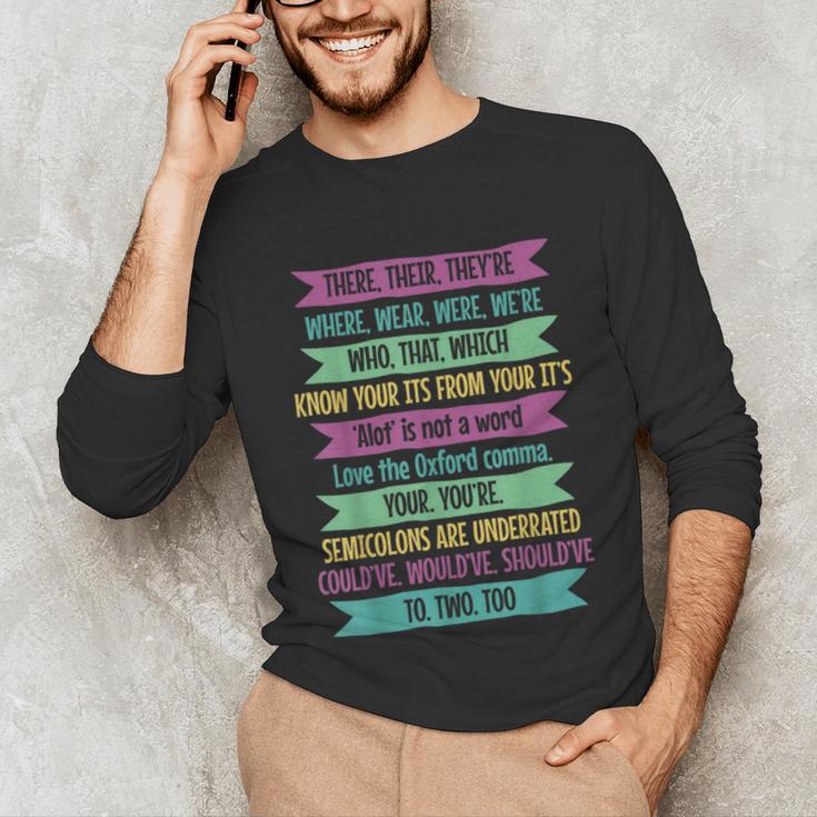 Their There And They'Re English Teacher Men Women Unisex Long Sleeve T-Shirt, funny gift Their There And They'Re English Teacher Men Women Unisex Long Sleeve T-Shirt, funny gift