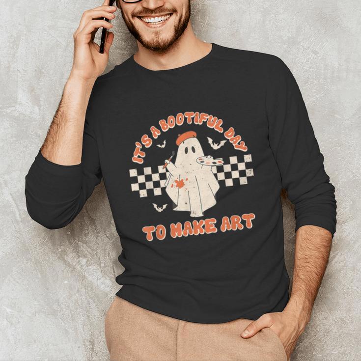 It's A Bootiful Day To Make Art Halloween Art Teacher Unisex Long Sleeve T-Shirt, funny gift It's A Bootiful Day To Make Art Halloween Art Teacher Unisex Long Sleeve T-Shirt, funny gift