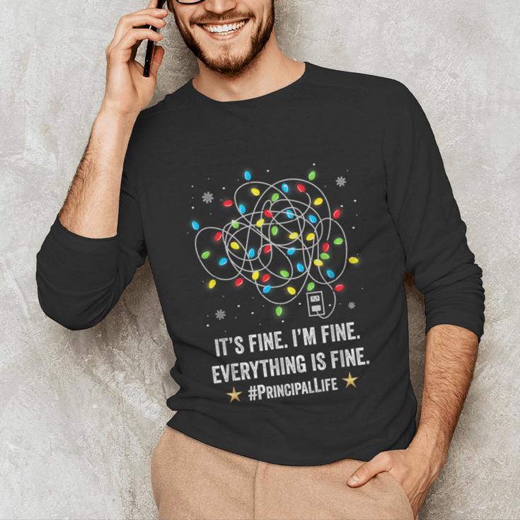 It's Fine I'm Fine Christmas Light Principal Teacher Xmas Men Women Unisex Long Sleeve T-Shirt, funny gift