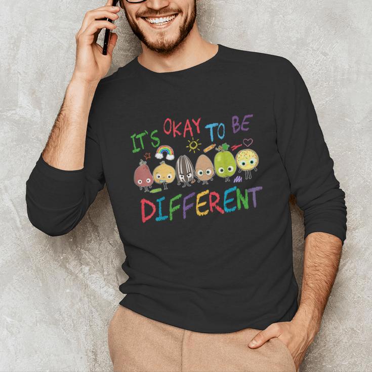 It's Ok To Be Different Apple Teacher Autism Awareness Unisex Long Sleeve T-Shirt, funny gift