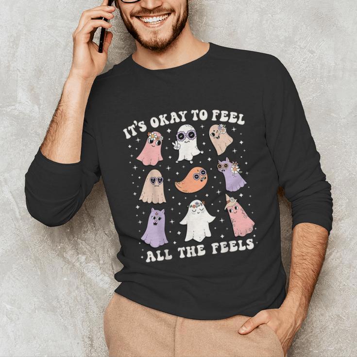 It’s Okay To Feel All The Feels Special Ed Teacher Halloween Unisex Long Sleeve T-Shirt, funny gift It’s Okay To Feel All The Feels Special Ed Teacher Halloween Unisex Long Sleeve T-Shirt, funny gift