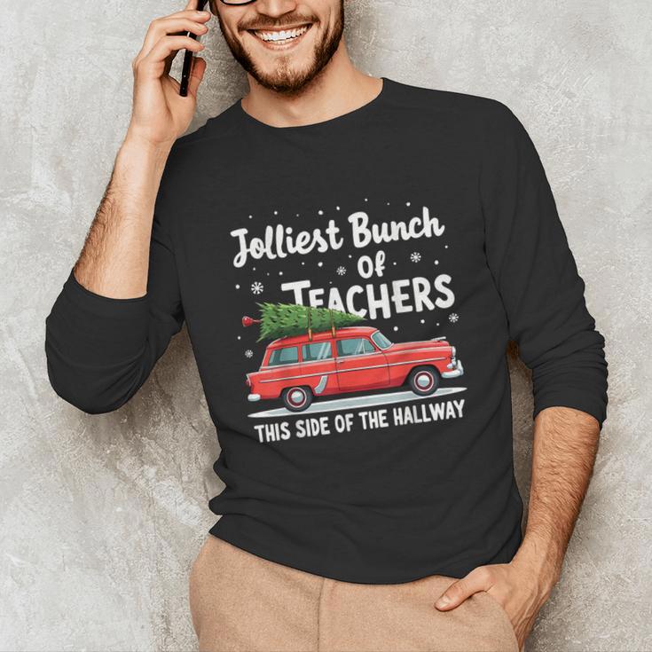 Jolliest Bunch Of Teachers This Side Of The Hallway Xmas PJ Unisex Long Sleeve T-Shirt, funny gift