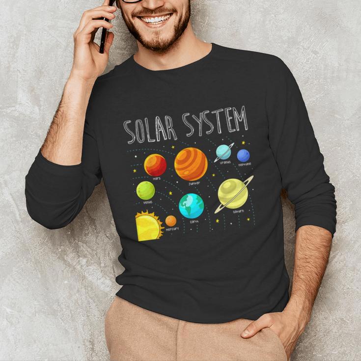 Kids Solar Systems Cute Planets Space Science Teacher School Unisex Long Sleeve T-Shirt, funny gift